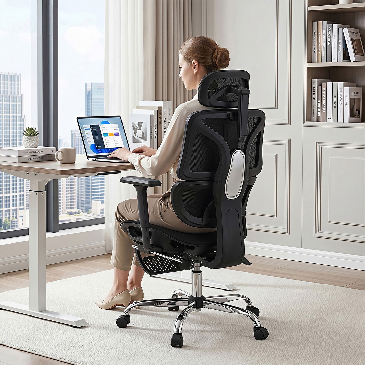 Artiss Ergonomic Office Chair Footrest Black