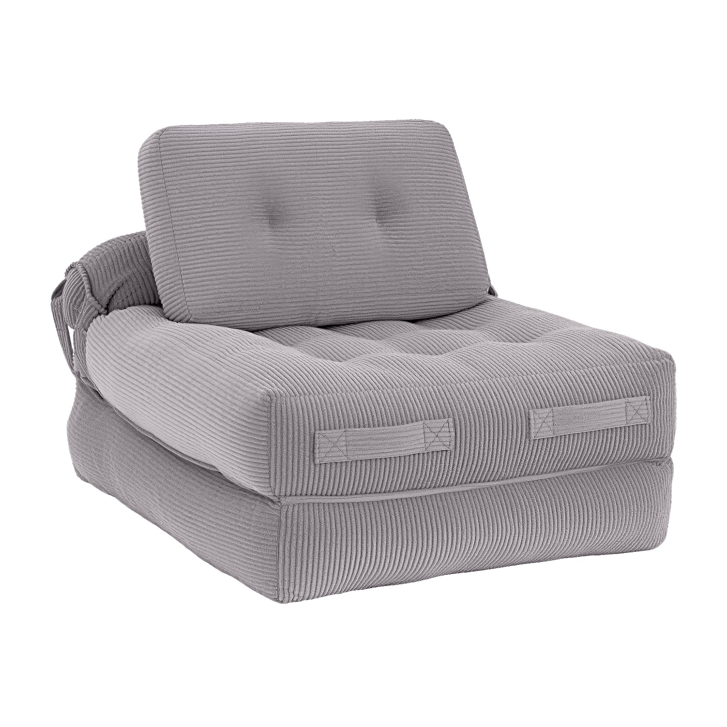 Artiss 1 Seater Corduroy Convertible Sofa Bed Pull Out Boneless Couch Grey