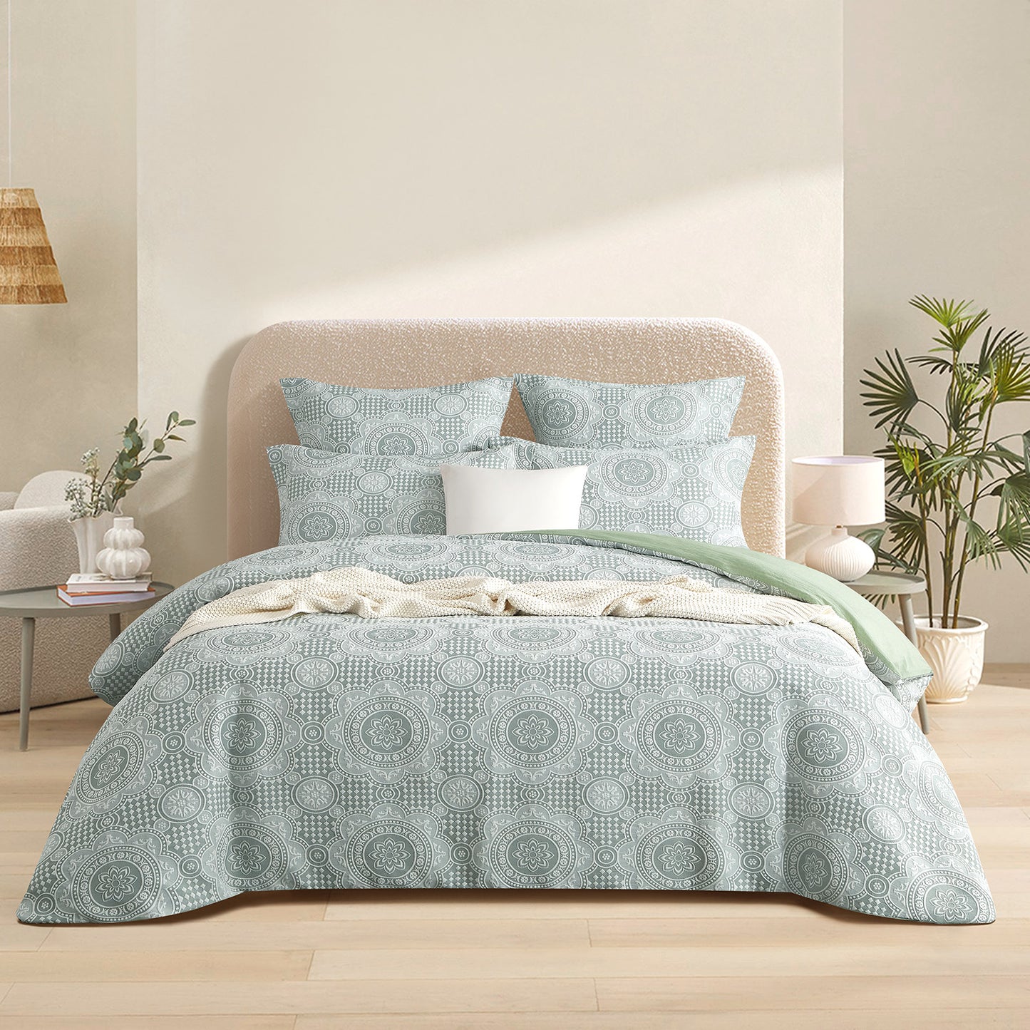 Rizz Sage Jacquard European Pillowcase by Renee Taylor