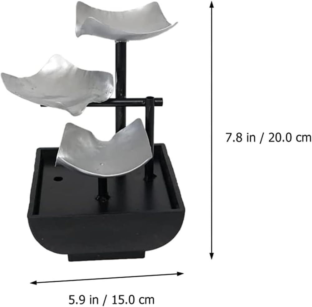 Mini Tabletop Water Fountain for Home Office, Relaxing Zen Water Feature for Calm Ambiance (Black)