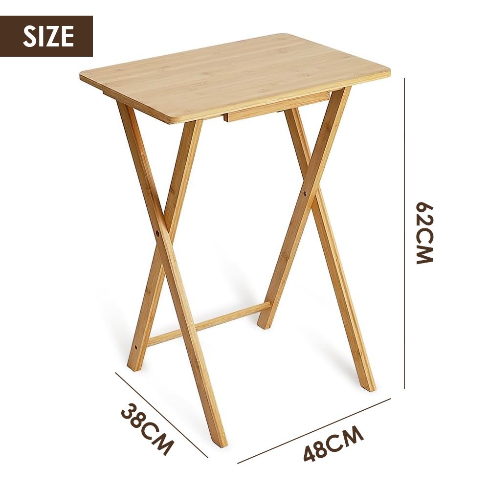 Foldable Bamboo Laptop Table, Bed Tray & Snack Table โ Portable & Space-Saving