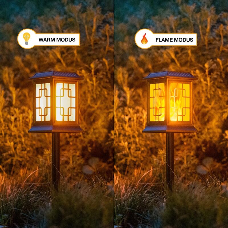Outdoor Solar Light, Outdoor Solar Lantern Garden, Solar Lantern Two Working Modes Flashing/Warm Solar Torch Garden For
