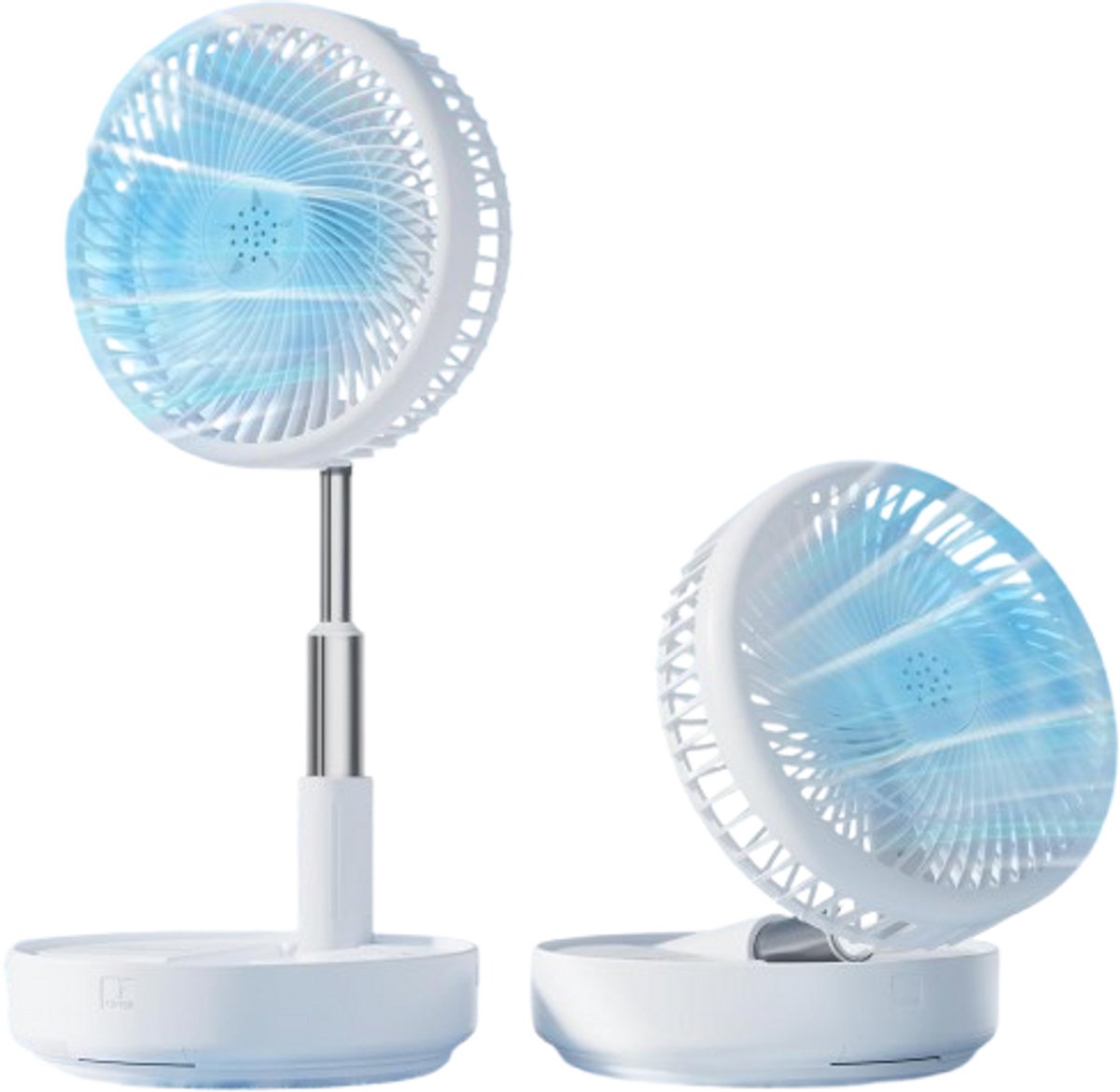 Fan - Small fan - Portable fan - Adjustable height portable oscillating fan - With remote control - Foldable - 4 speeds - For bedroom, office, travel - 7.7 inches - With
