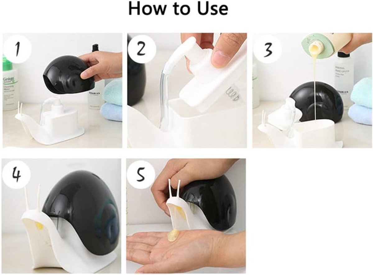 Soap dispenser - Cute soap dispenser in the shape of a snail, suitable for kitchens, bathrooms, etc. (120 ml) (brown)