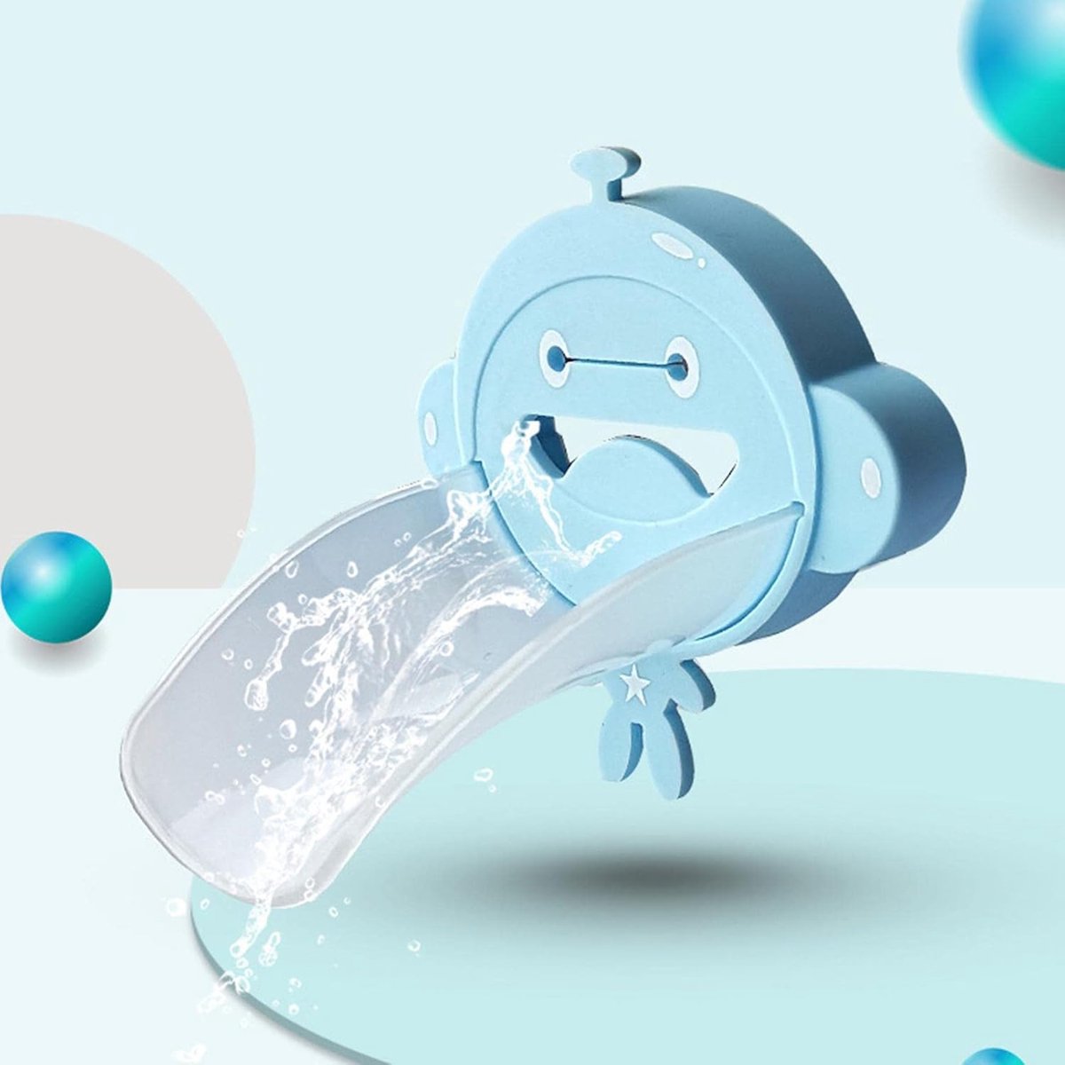 Faucet extender - Faucet spout - Extension - Faucet extender - Bathroom extension - Faucet - Faucet part - Faucet attachment - Children's faucet - Universal - For children - Aid for babies - Practical - Hygienic - Safe - Easy to use