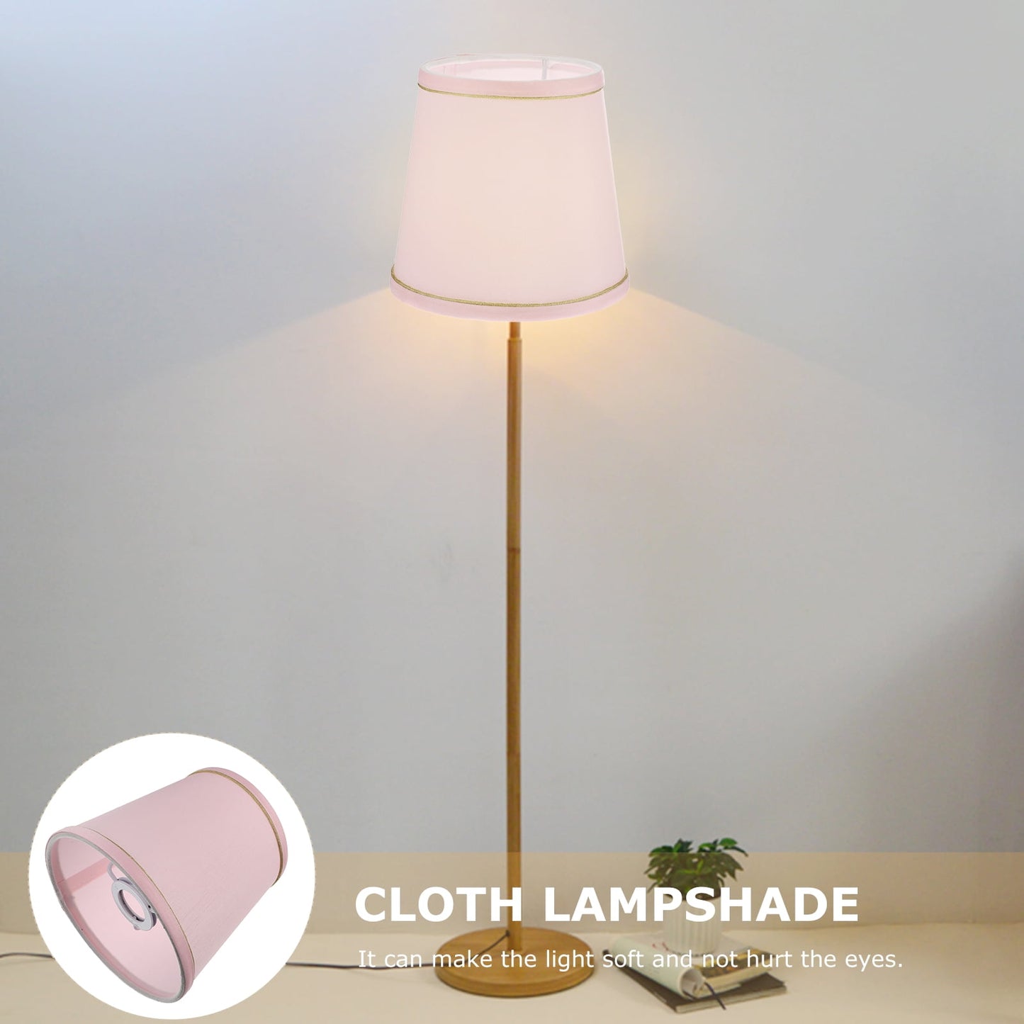 Ortofally Drum Lamp Shade Linen Fabric Lamp Cover Chandelier Lamp Shades for Chandeliers Lights Table Floor Wall Lamps Replacement 17.00X16.00X4.00CM Pink
