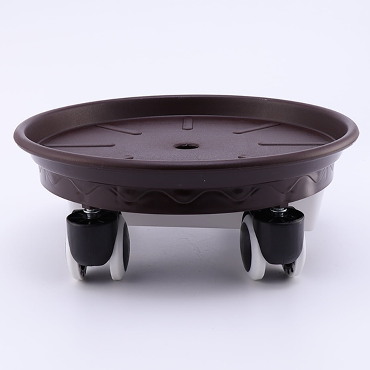 Worgeous Movable Flower Pot Mat with Water Box for Plants Made of Durable Plastic in Brown 27CM Outside