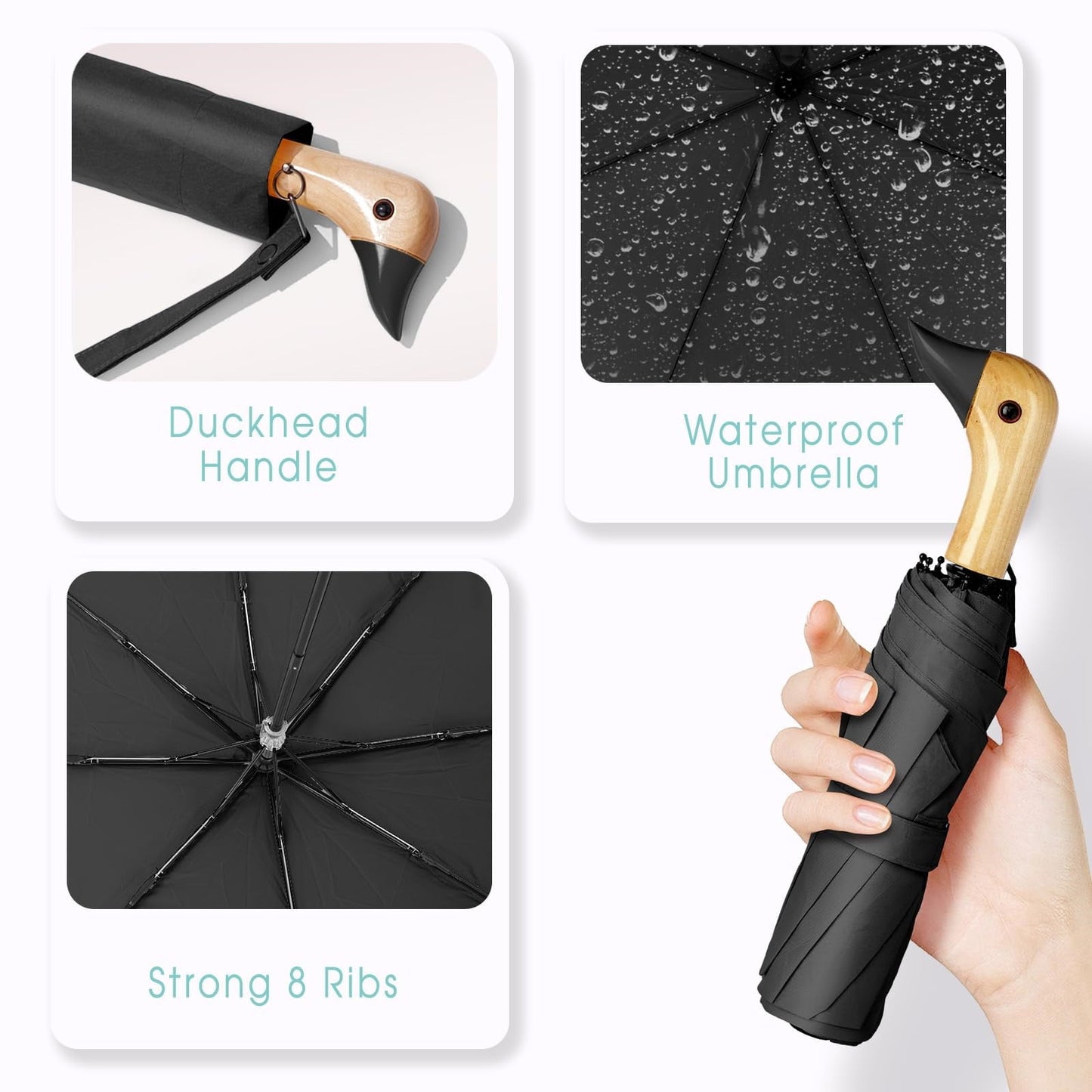 Duck Umbrella – Cute Duck Umbrella with Adorable Duck Handle, The Perfect Duck Umbrella for Duck Lovers