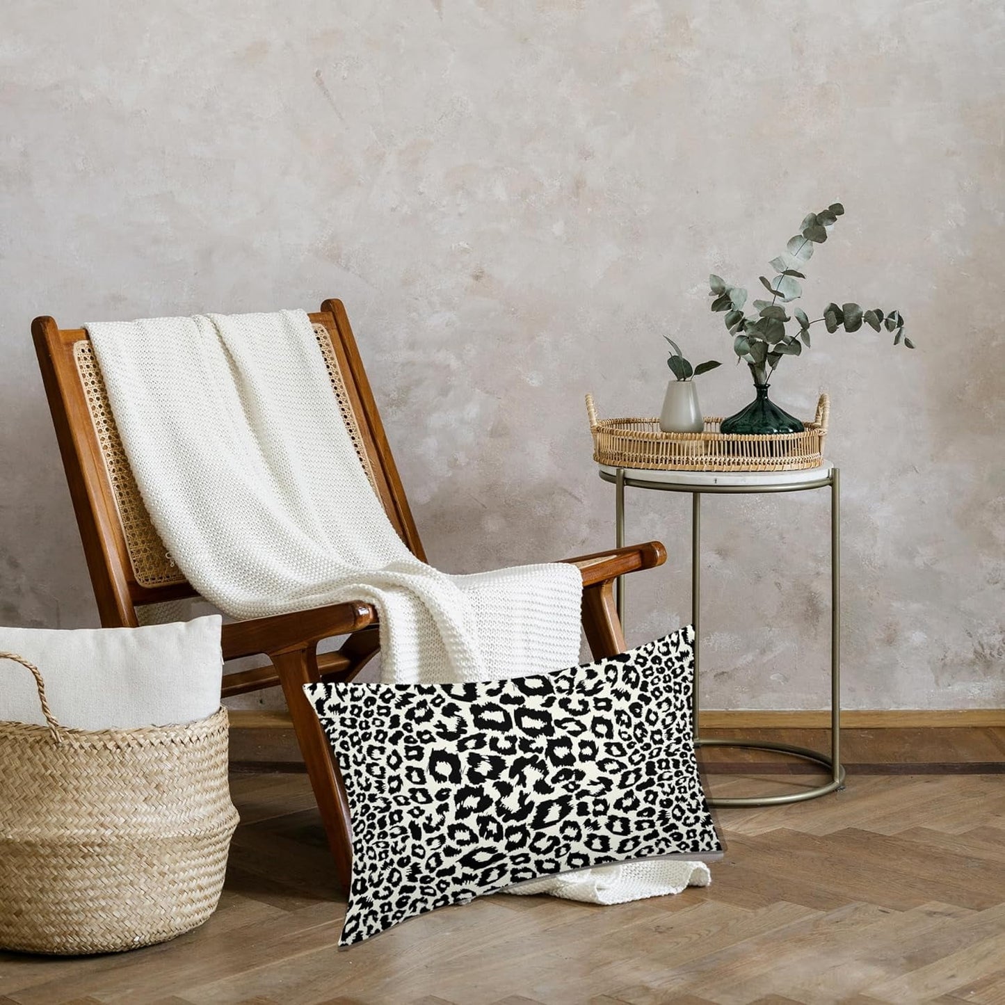 Lime Green White Leopard Print Pillow Covers 18x18 Inch Set of 2 Cheetah Animal Spots Decorative Throw Pillows For Couch Farmhouse Chinoiserie Pillow Cases Home Decor For Room Sofa Bed Porch Outdoor 12" x 20" Yellow Leopard