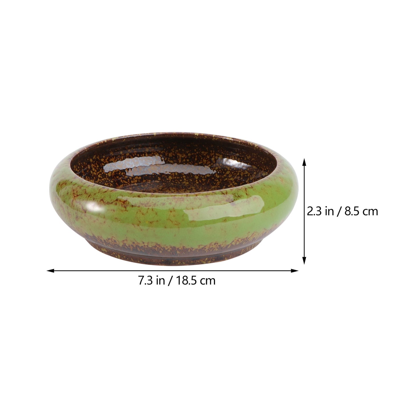 HOOWIFFY Green Ceramic Flower Pot, Hydroponic Planter for Indoor and Outdoor Garden Decor