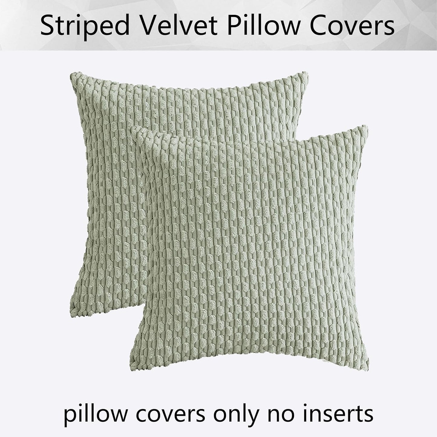 Holzlrgus Fall Set of 2 Striped Textured Velvet Corduroy Decorative Europe Sham Seasonal Autumn Throw Pillow Cushion Cover for Couch, (60x60 cm, 24inch), Burnt Brick