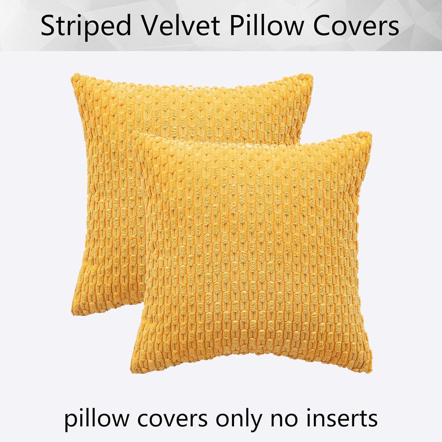 Holzlrgus Fall Set of 2 Striped Textured Velvet Corduroy Decorative Europe Sham Seasonal Autumn Throw Pillow Cushion Cover for Couch, (60x60 cm, 24inch), Burnt Brick