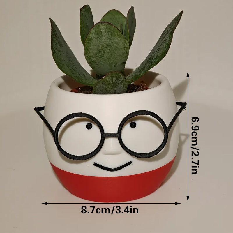 Simple and adorable 3D printed glass flower pots—use them to decorate your home! White and blue, single piece.