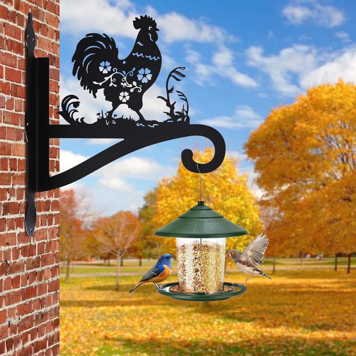 Plant Hanger Outdoor & Indoor, Chicken Decor Hanging Basket Hooks, Wall Hangers for Plant, Flower Basket, Bird Feeder, Lantern, Wind Chimes, Coop Accessories-Patio, Garden, Home