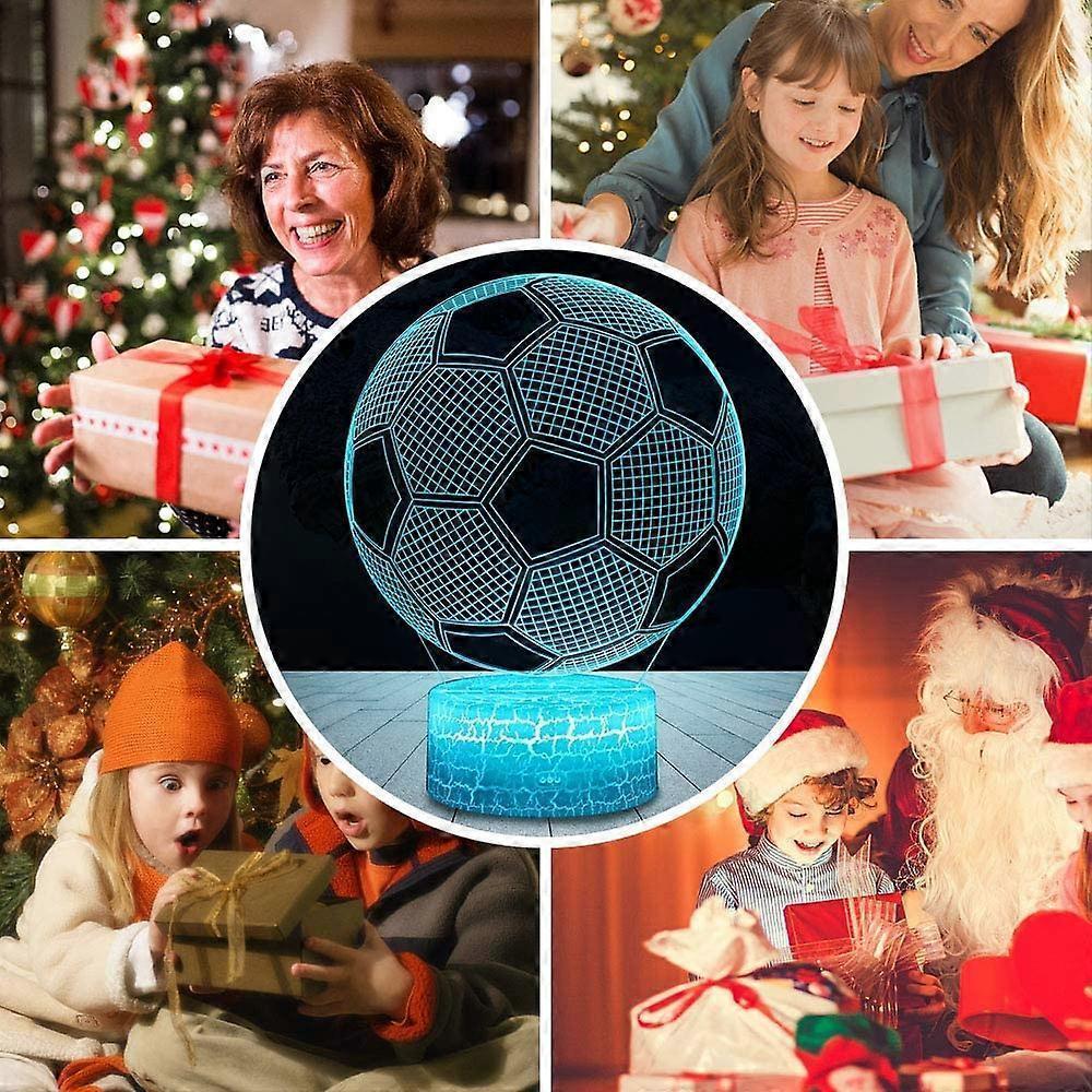 Football 3D Lamp, LED Night Light Illusion Lamps 7 Colors Changing Touch Control USB Optical Desk Lamp, Bedside Lamps for babies Christmas Birthday Best