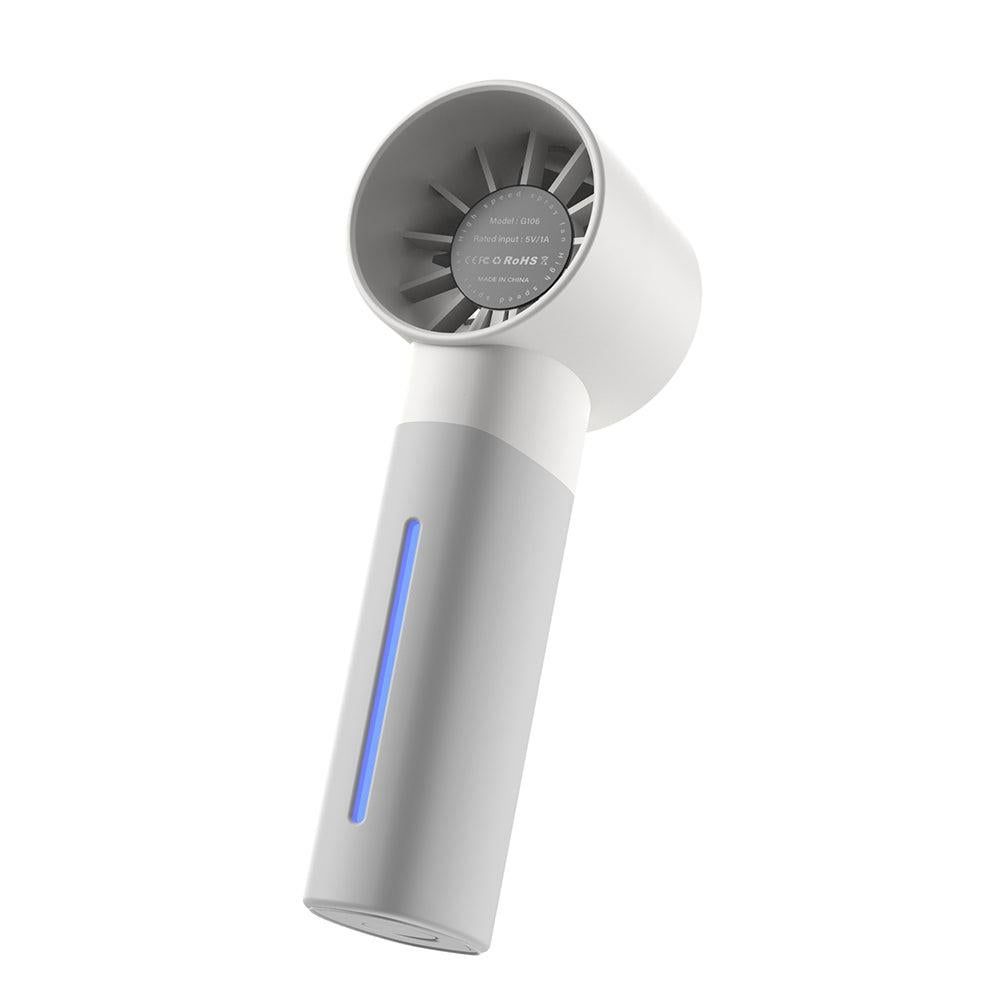 Portable High-Speed USB Mist Fan - Rechargeable Cooling Fan for Travel Office & Home White