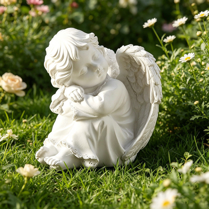 Sleeping Angel Figurine, Resin Ornament Cute Home Decor