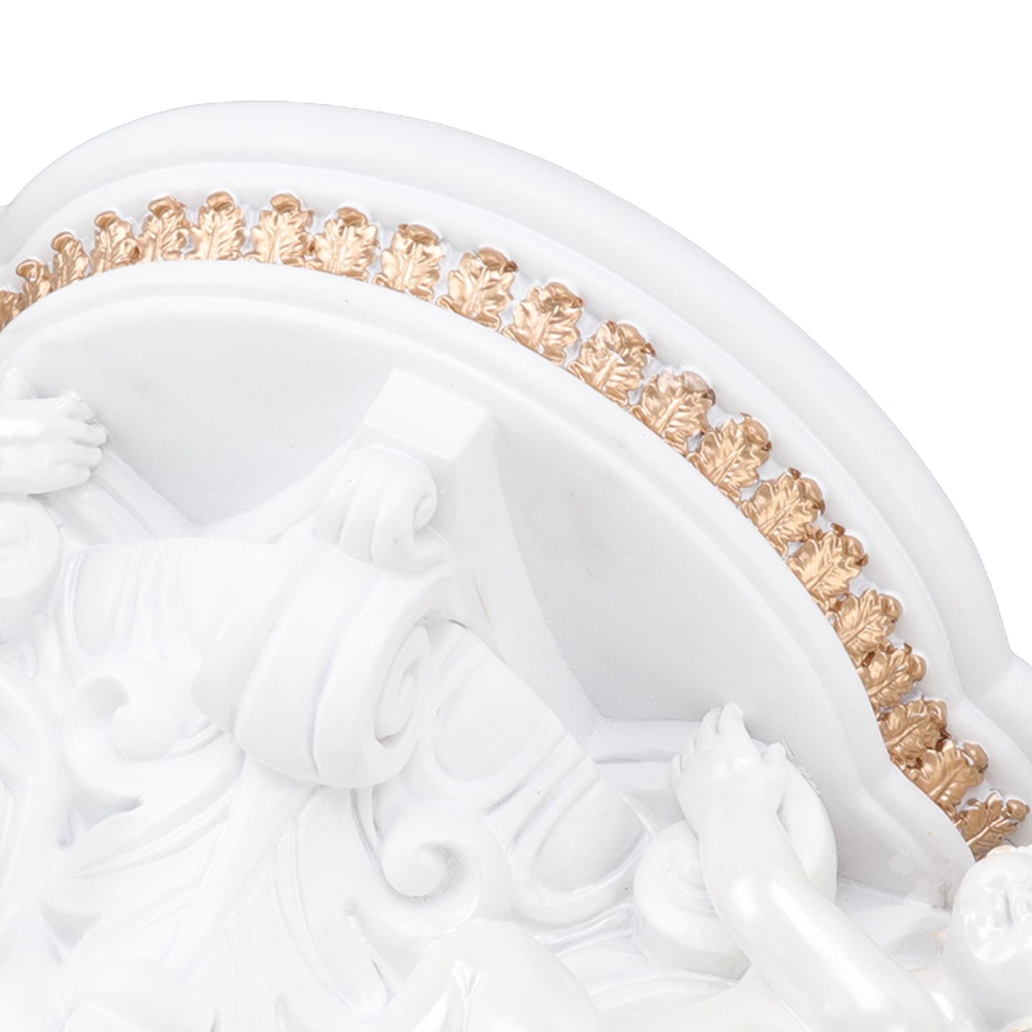 Resin Angel Wall Shelf European Exquisite Beautiful Decoration Rack for Bedroom Living Room Kitchen Pure White Gold