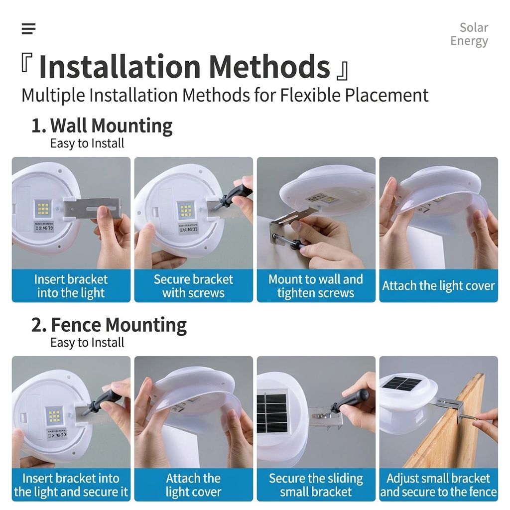 Solar Powered Fence Light with Durable ABS+PC Housing, Monocrystalline Silicon Panel, and Adjustable Mounting Clip for Outdoor Garden, Patio, Deck, and Walkway Illumination in Warm White or Cool White (16PCS, White Housing‑Warm White Light)