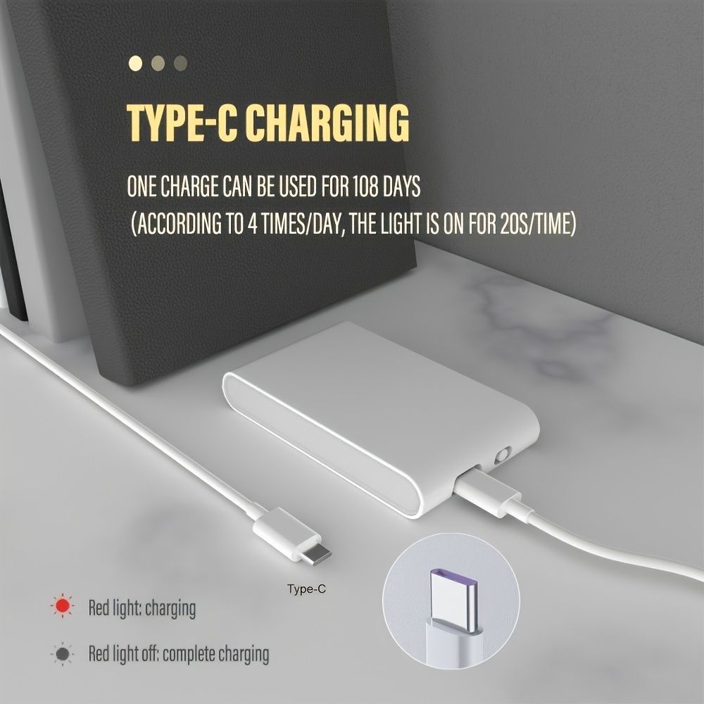 White Black Smart Sensor Night Light USB Charging Night Light Automatic Night Light Ambient