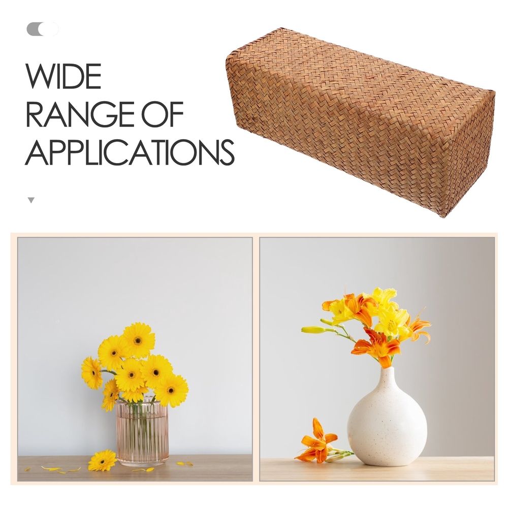 Wicker Flower Basket Woven Flower Vase Light Brown Grass Decoration 1Pack Back to School