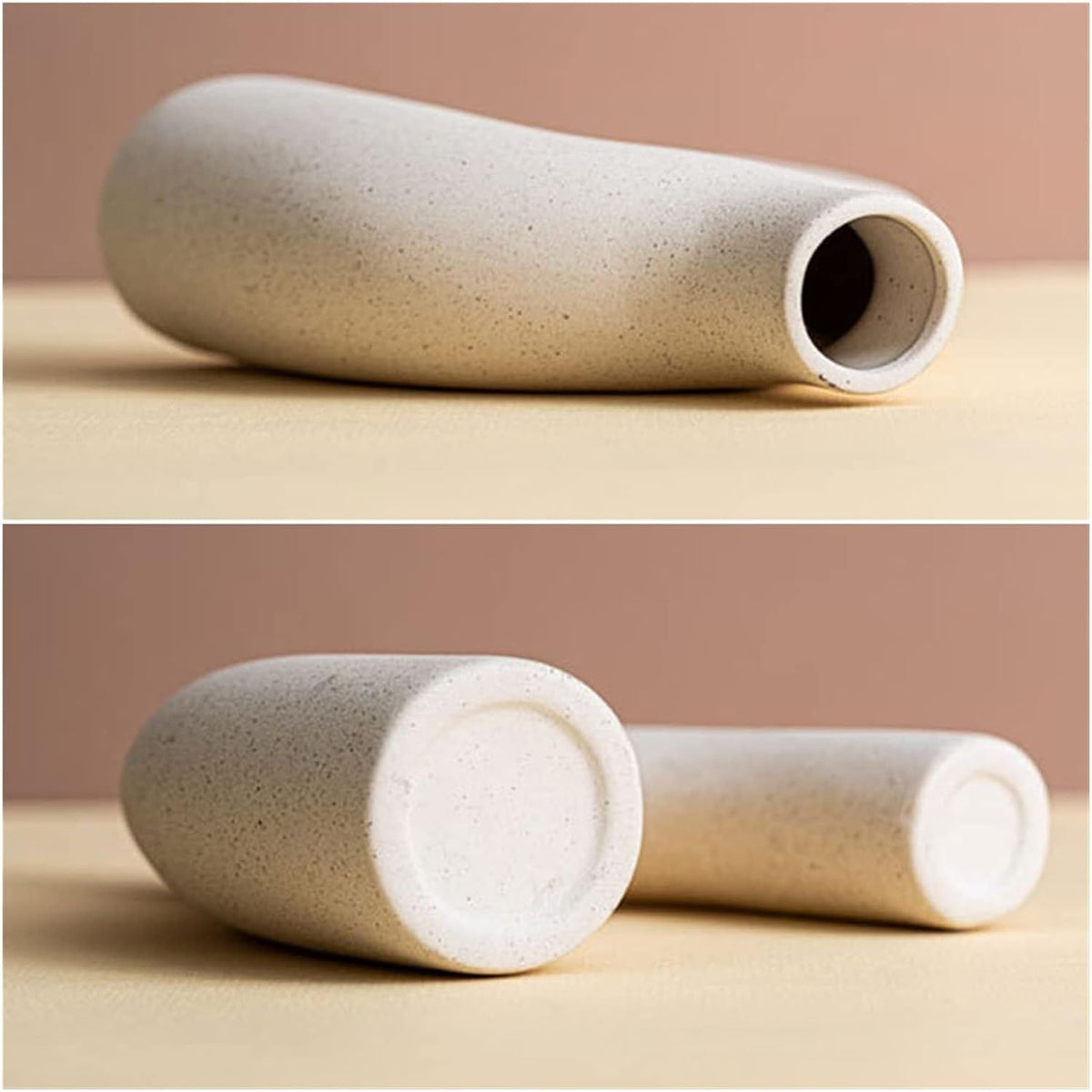 White Ceramic Flower Vase Figurines Interior Unglazed Modern Art Nordic Pampas Grass Dried Flower Container Desktop Decor