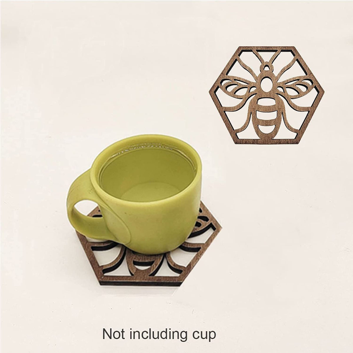 5Pcs Drink Coasters, Decor Bar Wooden Coaster, Honeycomb Design Furniture Coasters, Cup Pad Wall Art Decoratiob, Table Coasters