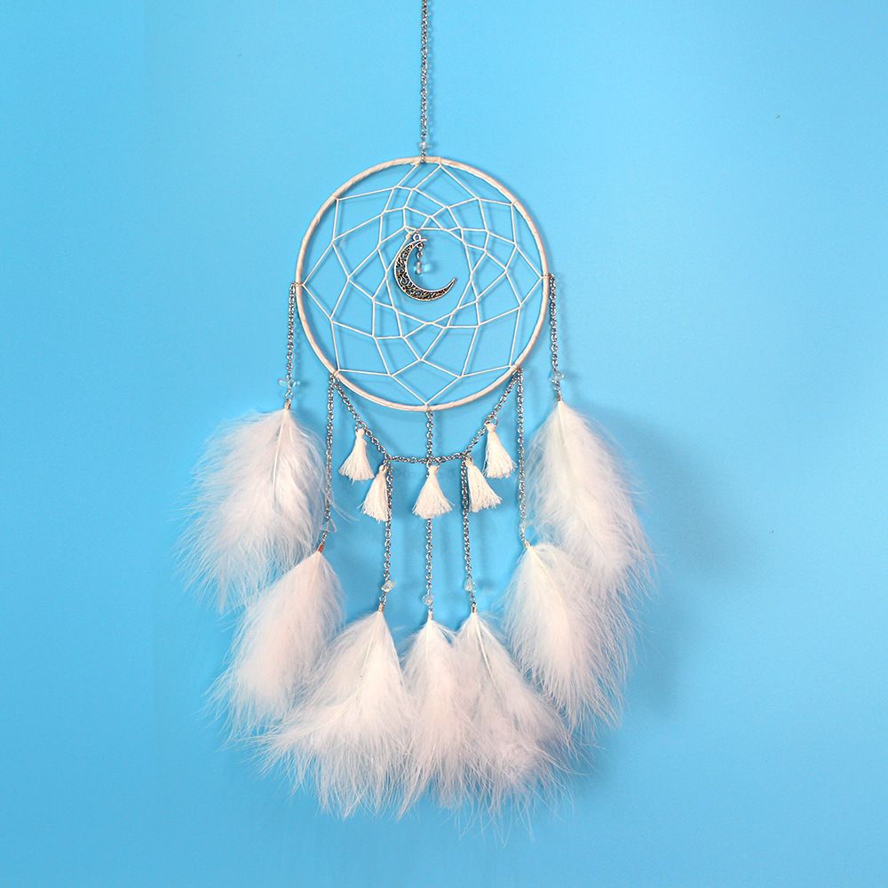 Nice Dream Grey Dream Catchers, Room Nursery Decor for Girls Boys, Handmade Feather Wall Decor Home Ornaments Craft (4pcs)