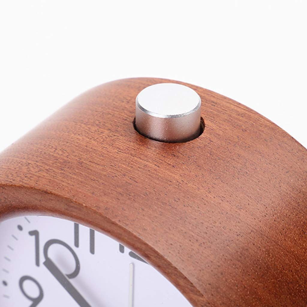 aboveClock Wooden Alarm Clock Bedside, No Ticking Bedside Clock with Snooze and Night Light Function