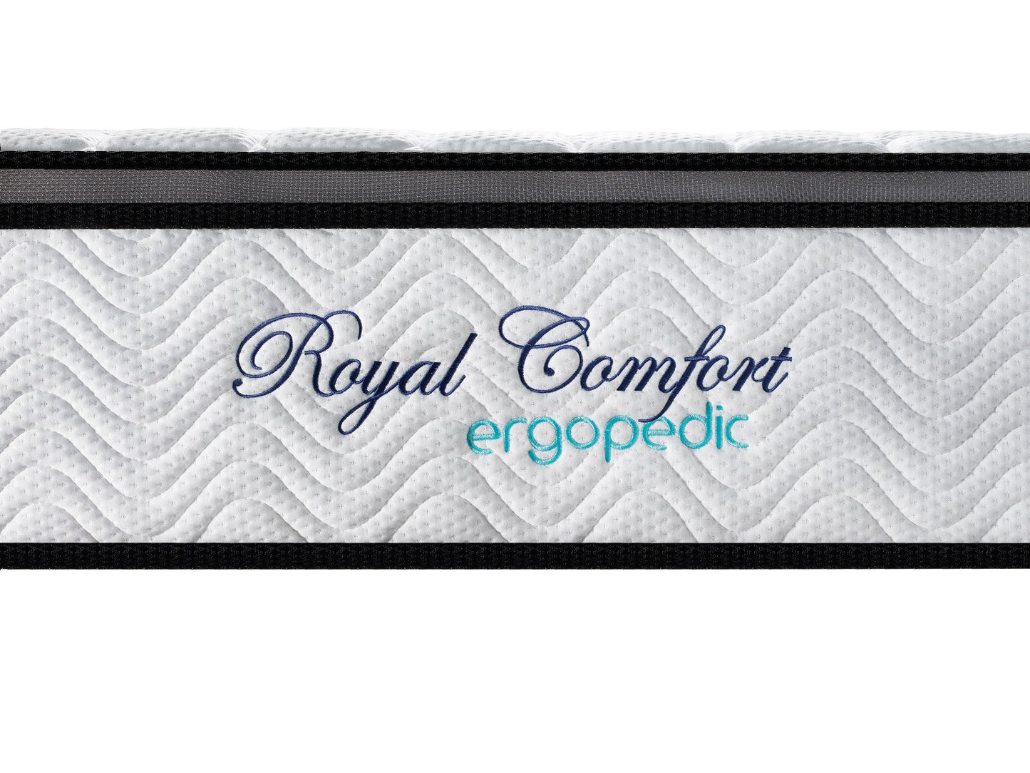 Ergopedic Mattress 5 Zone Latex Pocket Spring Mattress In A Box 30cm - Double - White Grey Black