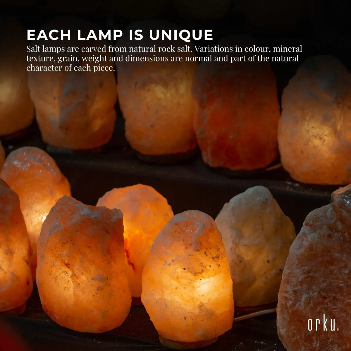 Orku Heart Shaped Himalayan Pink Salt Lamp - Hand Carved Love Night Light