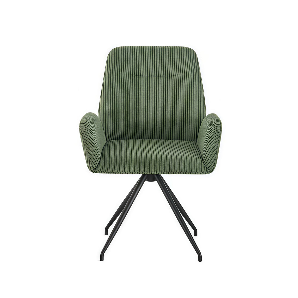 Dining Chair Corduroy Fabric Upholstered Seat Powder Coated Iron Legs