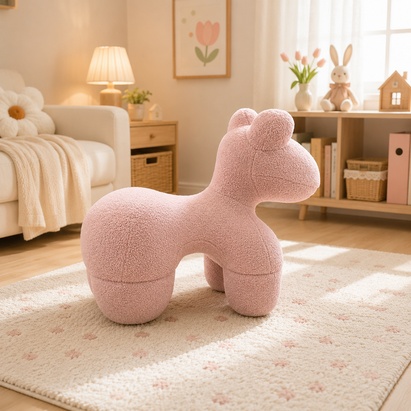 Lamb Stool Chair Pink