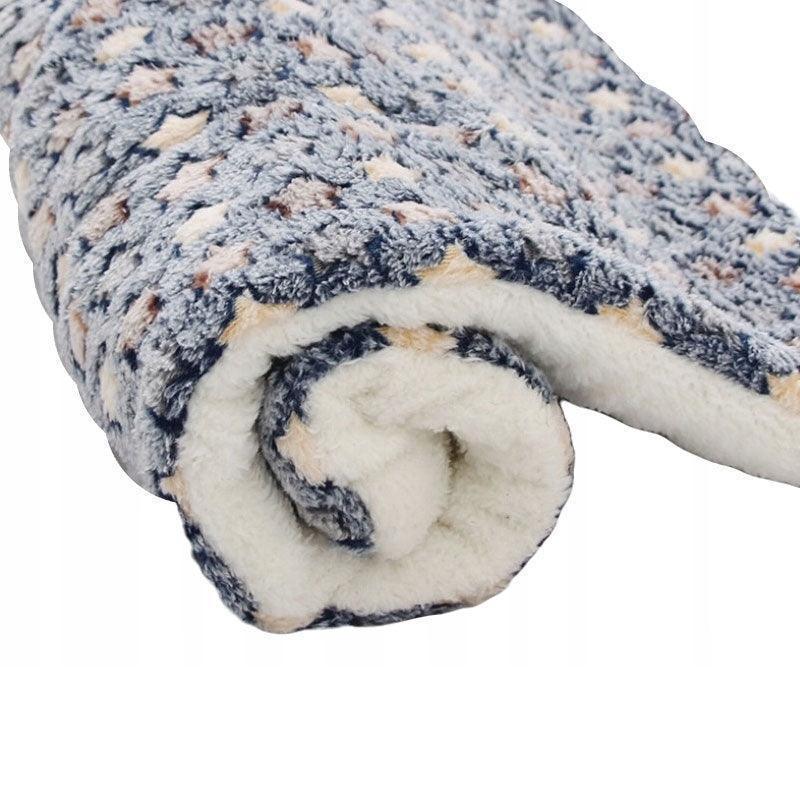 S Size Puppy Dog Cat Cushion Mattress Blanket Bed Soft Warm Pet Pad Winter Kennel House - Blue Whitestar