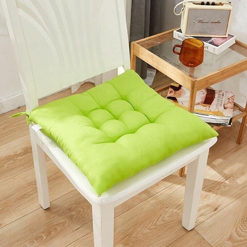 Soft Chair Cushion Pad for Indoor Outdoor Seating Square Seat Cover 35x35cm - Blue