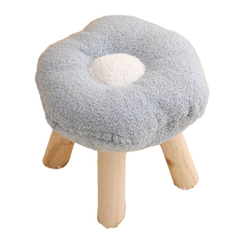 Small Flower Short Stool for Entryway or Living Room Shoe Bench or Footrest - Yellow