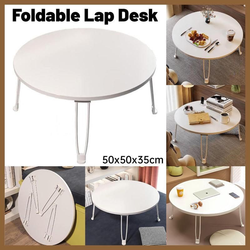 Small Foldable Computer Desk Portable Bed Table Round Home Office Laptop Stand