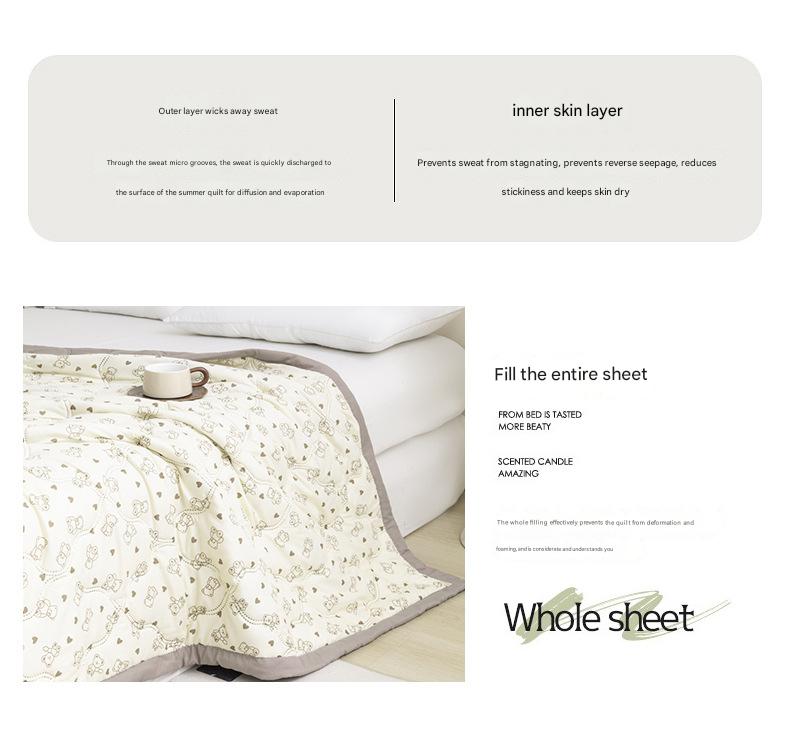 Lightweight Reversible Summer Quilt - Soft, Breathable & Machine Washable Comforter(150x200cm blue flowers)