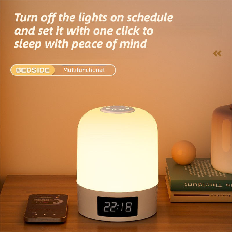 Smart Digital Clock Night Light - Remote Dimmable Bedside Lamp & Sleep Aid for Nursery, Feeding & Bedroom (K2021)