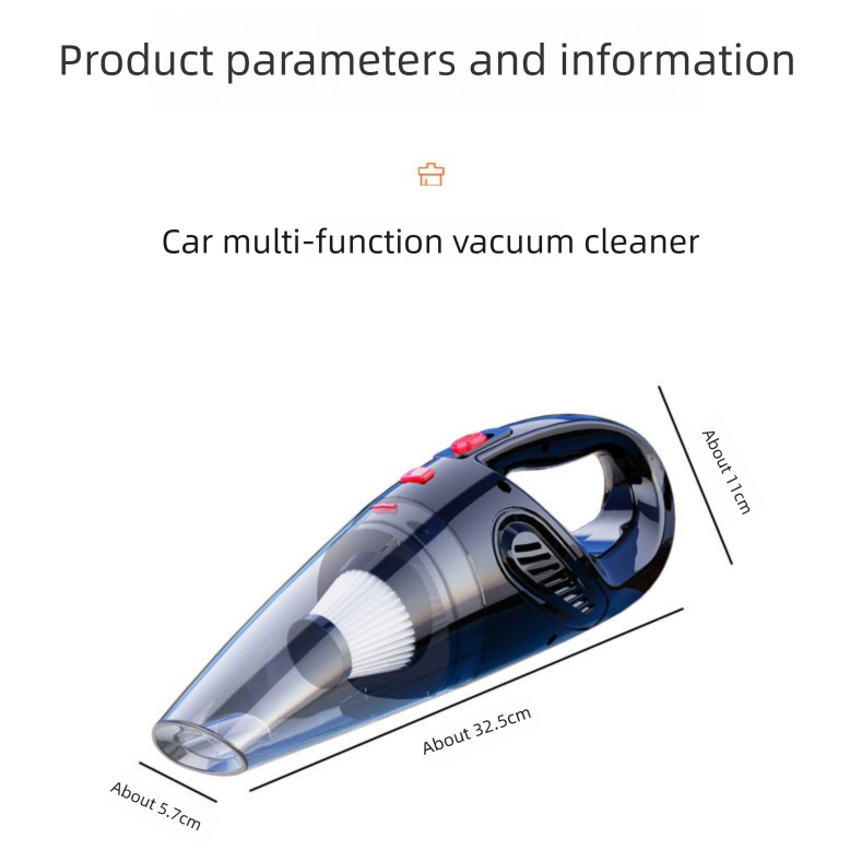 Black Portable Cordless Vacuum Cleaner – High-Power Lithium Battery with Strong Suction for Car and Home Use