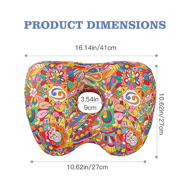 Rainbow Flower Hollow Ear Support Pillow – Adjustable Side Sleep Neck Cushion with PP Cotton Filling and Breathable Fabric