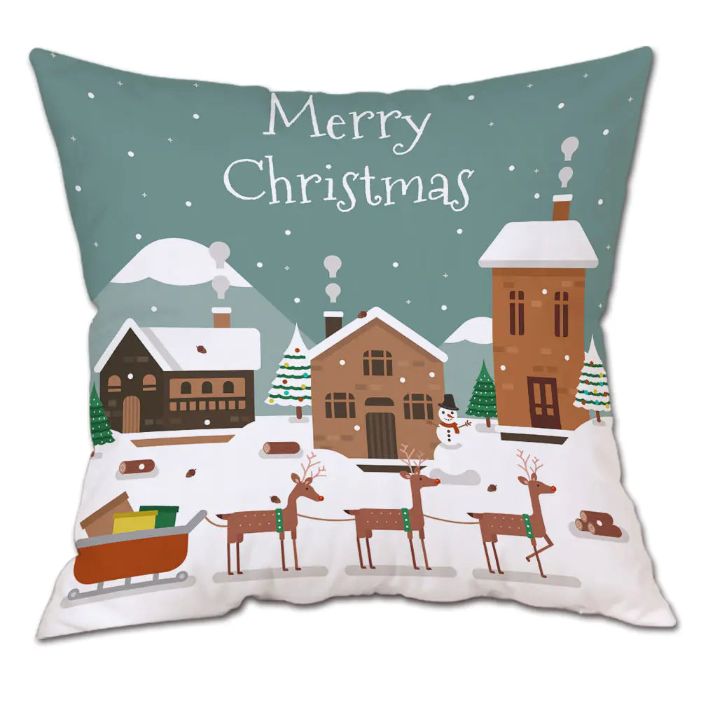 Super Soft Plush Christmas Digital Print Sofa Pillowcase