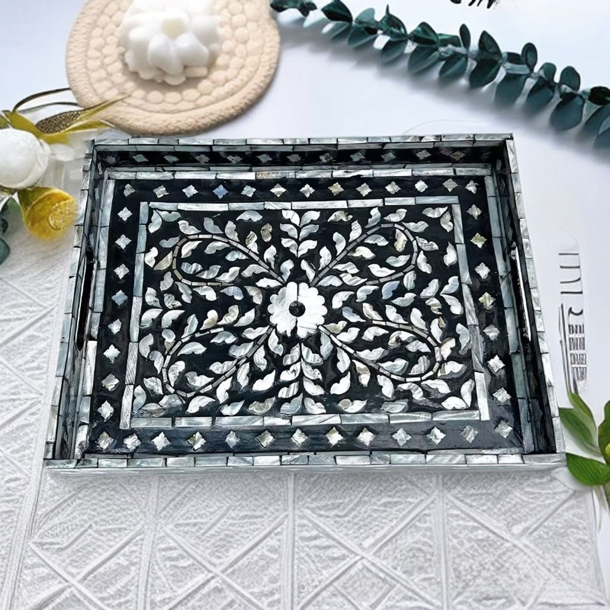 Handmade Mother-of-Pearl Decorative Tray