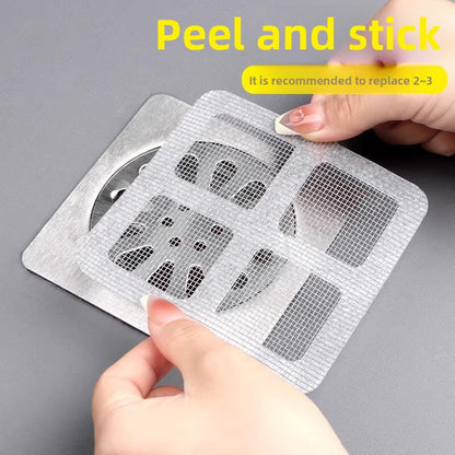Attach a bathroom hair filter to the floor drain