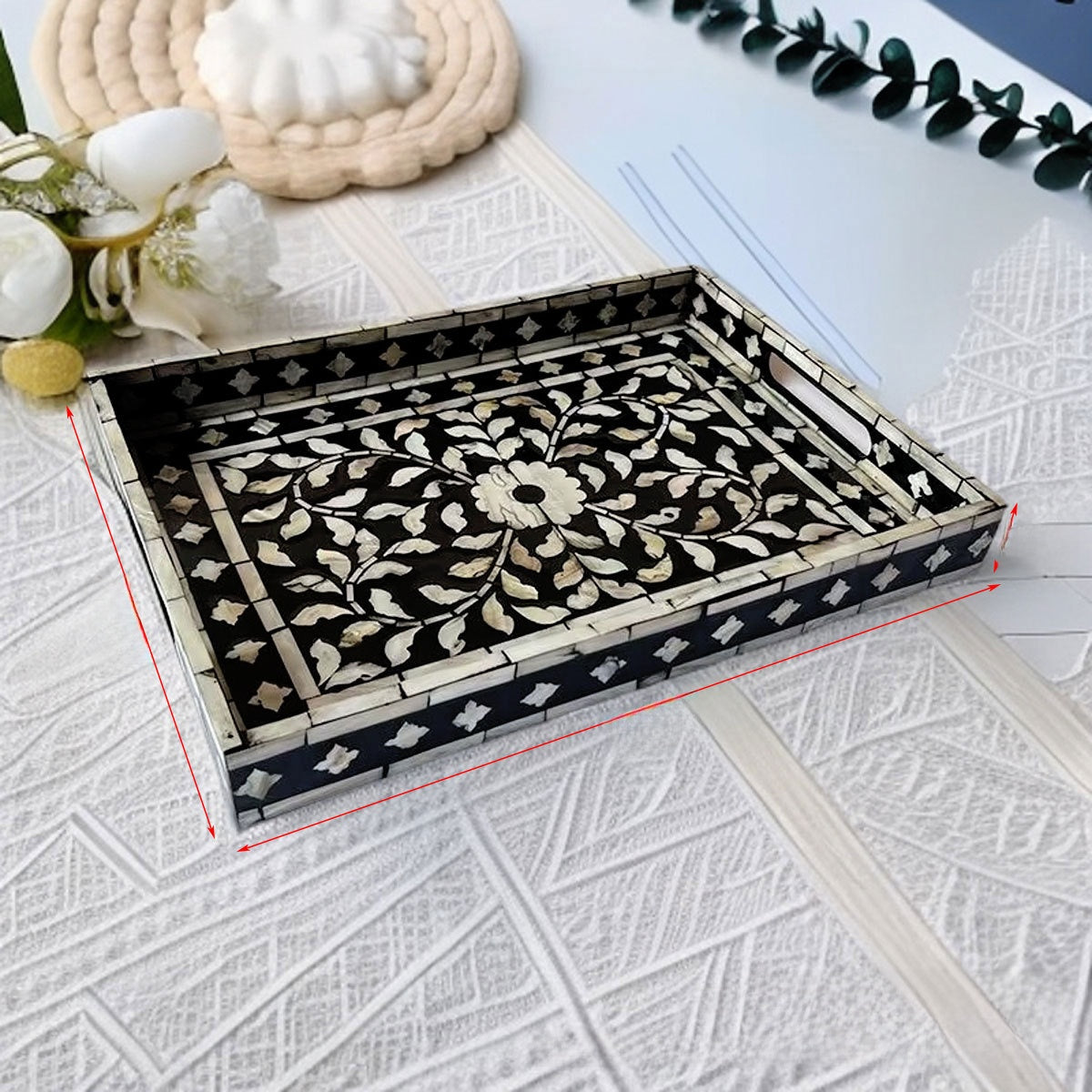Handmade Mother-of-Pearl Decorative Tray