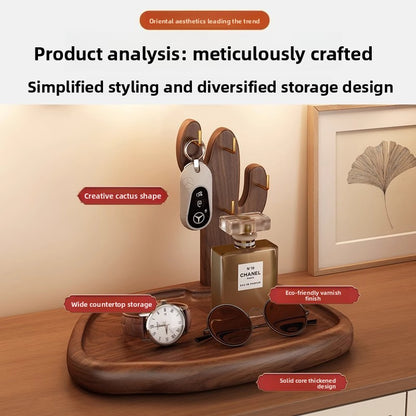 Solid Wood Entryway Organizer Rack for Keys and Accessories