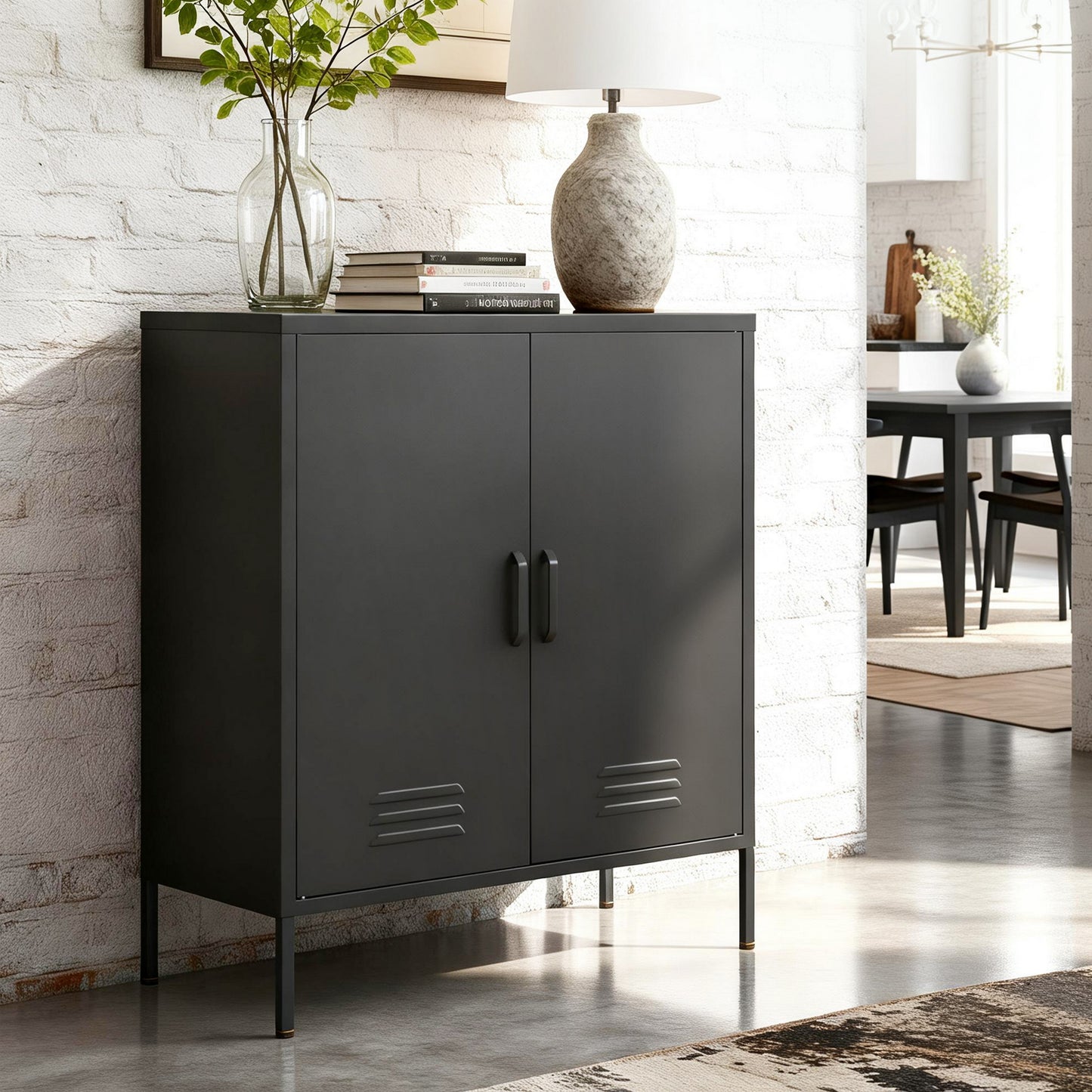 Artiss Buffet Sideboard Metal Cabinet - SWEETHEART Charcoal