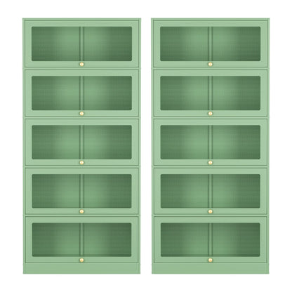 Artiss 2x Buffet Sideboard Cabinet Storage Cupboard Mesh Doors Metal ELIA Green