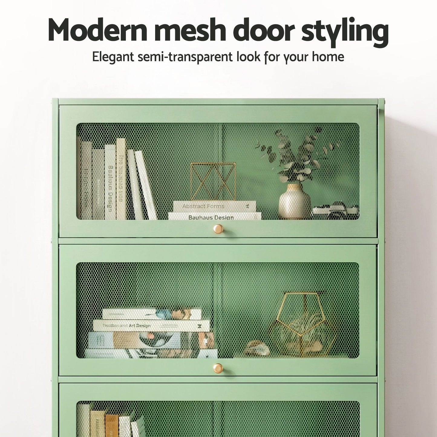 Artiss 2x Buffet Sideboard Cabinet Storage Cupboard Mesh Doors Metal ELIA Green