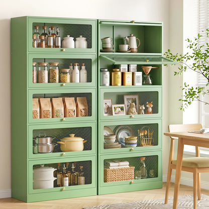 Artiss 2x Buffet Sideboard Cabinet Storage Cupboard Mesh Doors Metal ELIA Green
